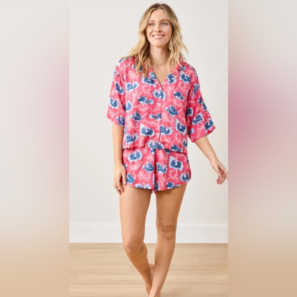 NWT Printfresh Eco Satin Sweet Dreams Set In Ostrich Dance, Size Small